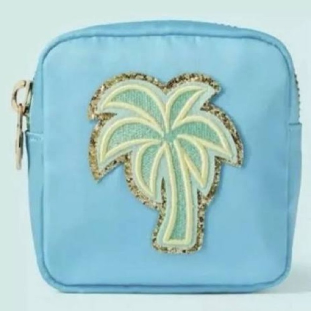 Stoney Clover Lane x Target Mini Blue Pouch with Palm Tree Patch